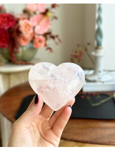 Gaia Crystal Kamenné srdce růženín broušený 186g