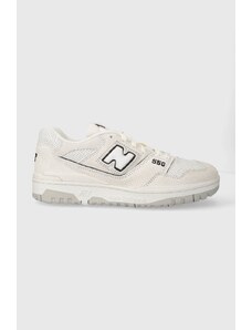 Kožené sneakers boty New Balance BB550PRB bílá barva