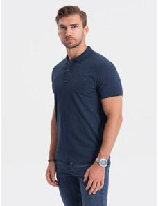 Ombre Men's polo t-shirt with decorative buttons