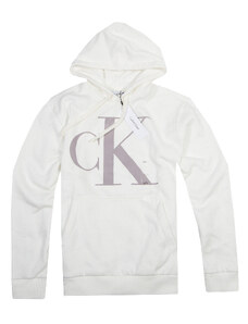 Calvin Klein pánské mikina hoodie Circle Monogram bílá