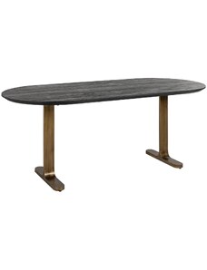 Černý dřevěný jídelní stůl Richmond Revelin 200 x 90 cm
