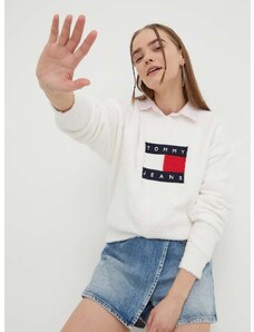 Svetr Tommy Jeans dámský, bílá barva