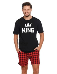 Krátké pyžamo pro muže King černé Dn-nightwear