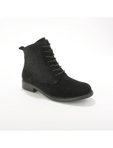 Blancheporte Kotníkové boty s tkaničkami, kožená useň černá 41
