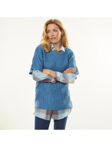 Blancheporte Pončo pulovr s rukávy k loktům modrá 54