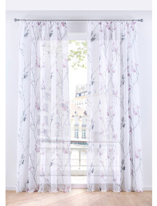 bonprix Transparentní záclona s květovým vzorem (1 ks) Růžová