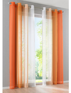 bonprix Záclona s barevným přechodem (2 ks) Oranžová