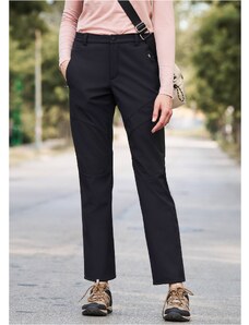 bonprix Softshellové outdoorové kalhoty s podílem streče, rovné Černá