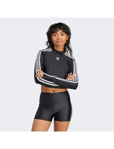 Adidas Tričko 3-Stripes Cropped Long Sleeve