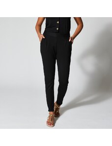 Blancheporte Pružné jednobarevné kalhoty ze vzdušného úpletu černá 34/36
