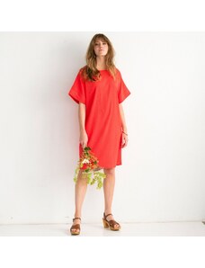 Blancheporte Rovné jednobarevné šaty se strukturou oranžová 50