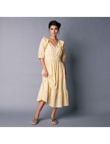 Blancheporte Šaty s anglickou výšivkou žlutá 36