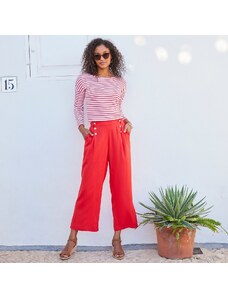 Blancheporte Jednobarevné široké kalhoty červená 38