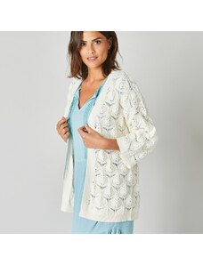 Blancheporte Kimono kardigan s ažurovým vzorem režná 50