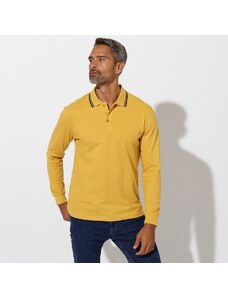 Blancheporte Polo tričko s pruhovaným límečkem a dlouhými rukávy žlutá 127/136 (3XL)