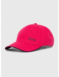 Bavlněná baseballová čepice Boss Green růžová barva
