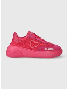 Sneakers boty Love Moschino růžová barva, JA15284G1IJC510A