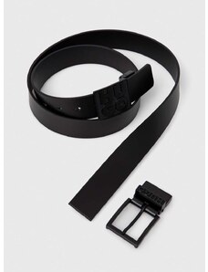 Kožený pásek HUGO pánský, černá barva, 50512844