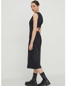 Šaty Tommy Jeans černá barva, midi, DW0DW17431