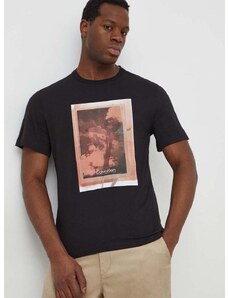 Bavlněné tričko Calvin Klein černá barva, s potiskem, K10K112758