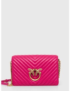 Kožená kabelka Pinko růžová barva, 100063.A0GK
