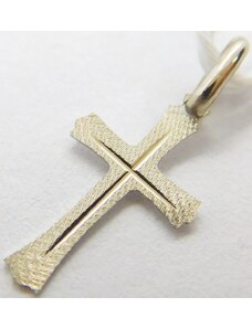 Klenoty Budín Dámský zlatý přívěsek křížek s gravírováním z bílého zlata 585/0,18gr GUPWN-01028