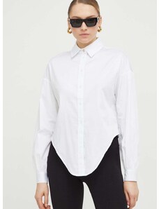 Košile Guess DEA dámská, bílá barva, relaxed, s klasickým límcem, W4RH59 WE2Q0