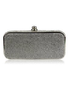 L&S Fashion LS Fashion Dámská kabelka psaníčko s třpytivými kamínky LSE0122 stříbrné