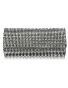 L&S Fashion LS Fashion Dámská kabelka psaníčko s kamínky LSE0054 stříbrné