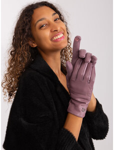 Fashionhunters Fialové zimní rukavice s podšívkou