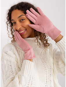 Fashionhunters Světle růžové dámské dotykové rukavice