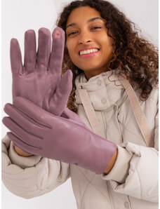 Fashionhunters Fialové rukavice s ekologickou kůží