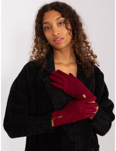 Fashionhunters Vínové dámské rukavice se zateplením