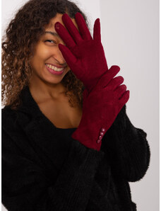 Fashionhunters Vínové rukavice s geometrickým vzorem