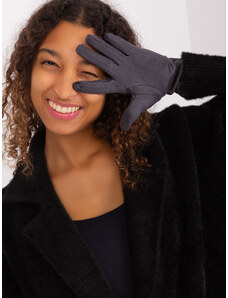 Fashionhunters Tmavě šedé rukavice s dotykovou funkcí