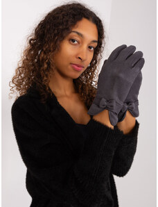 Fashionhunters Tmavě šedé zateplené dámské rukavice