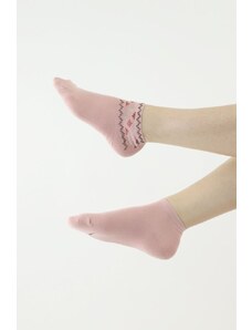 Moraj Elegantní ponožky 522 růžové s ozdobnou aplikací