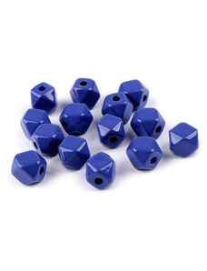 Plastové korálky kostka / diamant 12x12 mm, modrá, 20 g