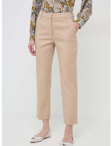 Kalhoty Weekend Max Mara dámské, béžová barva, fason cargo, high waist