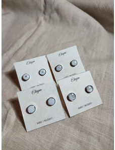 Elegan Stříbrno-bílé mini pecky - více motivů na výběr