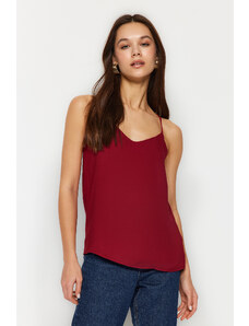 Trendyol Dark Red Basic Strappy Woven Blouse