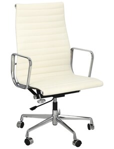 Office 360 Krémově bílá kožená kancelářská židle 119