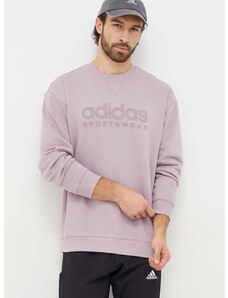 Mikina adidas pánská, fialová barva, s potiskem, IW1192