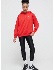 Mikina adidas Originals dámská, červená barva, s kapucí, s potiskem, IP0585