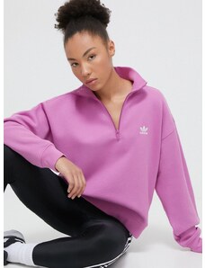 Mikina adidas Originals dámská, růžová barva, hladká, IR5941