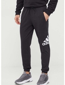 Tepláky adidas černá barva, s potiskem, IC9400