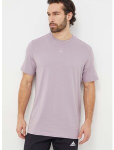 Bavlněné tričko adidas fialová barva, IR9116