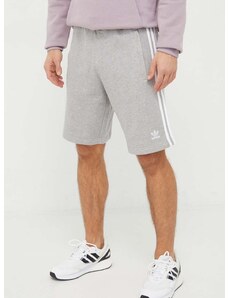 Bavlněné šortky adidas Originals Adicolor 3-Stripes šedá barva, melanžové, IU2340