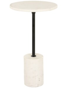 Bílý mramorový odkládací stolek Richmond Misty 30 cm