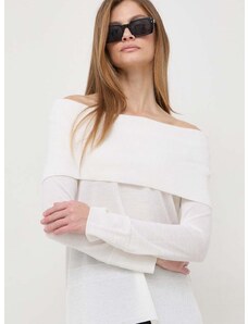 Vlněný svetr Max Mara Leisure dámský, bílá barva, lehký